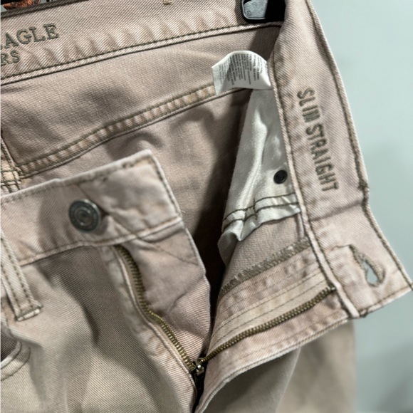 Men American Eagle slim straight fit beige denim size 34x32 jeans - Picture 4 of 8